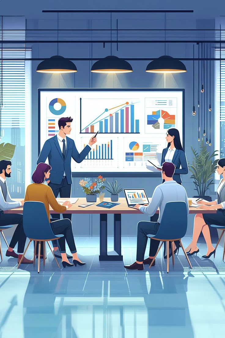 people working in office illustration